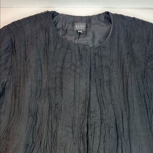 Eileen Fisher Roundneck Silk Open Front Jacket